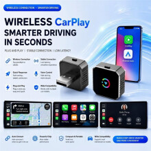 Universal para Adaptador de CarPlay Inalámbrico Conexión Rápida Conectado para Carplay AI Box 2-en-1 Carplay Negro