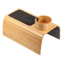 Sofa Armrest Tray (with Built-in Cup Holder and Non-Slip Pad) - Foldable Sofa Armrest Side Table / Snack Organizer
