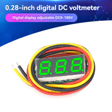 0.28 Inch Micro LED Digital Voltmeter 0-100V Car Auto Motorcycle Voltage Tester Meter Detector Green LED 5pcs