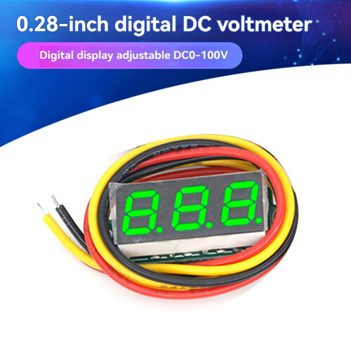 0,28 Inch Micro-Type LED Digitale Voltmeter  0-100V Auto Motorfiets Spanning Tester Meter Detector Groene LED 5 Stuks