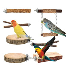 Vogelkäfig-Sitzstange Holz Vogelablage Set Conure Sitzschaukel für Papagei Wellensittich Nymphensittich Conure Kakadu Liebesvogel