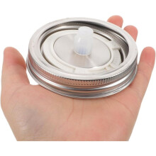 Coperchi per Barattoli di Vetro A Bocca Larga In Acciaio Inossidabile con Chiusura Ermetica per Fermentazione, 2-Pack - Perfetti per Sottaceti e