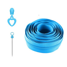 Heart-Shaped Zipper Pull & Size 5 Zipper Tape Set,Suitable for Bags, Clothing, and Fabric Crafts