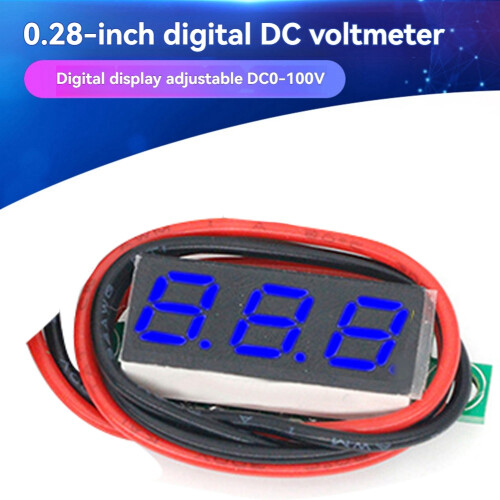 Medidor de Voltagem Digital  LED 0,28 Polegadas  0-100V Testador de Voltagem para Carro Moto Detector LED Azul 10 Peças 2