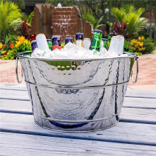 Eimer Metall Eiseimer Champagner Cocktail Kühler Großer Behälter Bier Kühlbehälter für Hausparty Schwimmbadparty