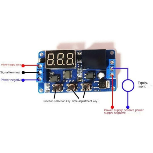 12V24V Trigger Cycle Delay Timer,3-Button Optocoupler Isolated  Delay Relay Module for  Timing Control,1PC B 2