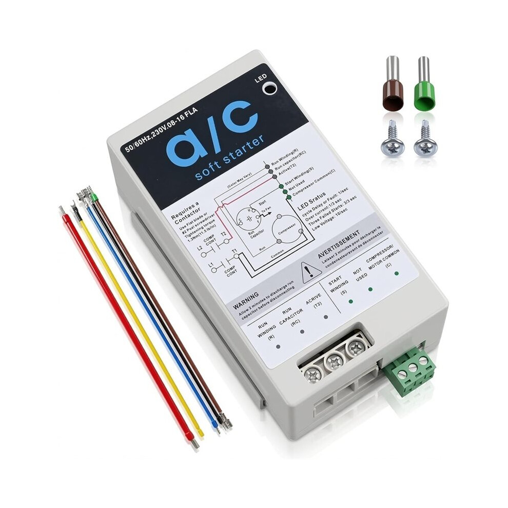 Ac Soft Start Kit 08-16A For 1.75-3.5 Ton 230V Hvac Air Conditioner, With Reverse Motor Protection,For Home, Rv 6032343760345