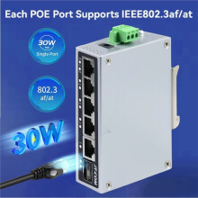 JT-com para PoE Industrial Inteligente 1.25GbE 1xGigabit para Porta SFP +1x1000M Porta RJ45 +4x1000M Portas POE RJ45 para Câmera IP/NVR