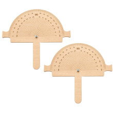2pcs Wooden Angle Finder Tool with Orange String , 12" X 10" 5mm Birch Plywood Angle Ruler Protractor