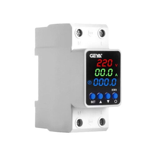 GEYA Adjustable over & Under Voltage Protection Device Digital Display Voltage Current Protector 220V Din Rail(GPS6-VAK,63A)