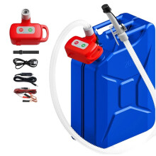 Rechargeable Fuel Transfer Pump with Auto-Stop & Leak Protection,2.7 GPM Automatic Gas Can Pump with 72" Extra Long Hose