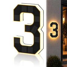 Numeri Civici Solari per Esterni, Insegna Indirizzo Illuminata A LED, Impermeabile per Esterni per Casa, Giardino, Recinzione 1