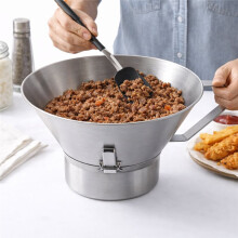 304 Stainless Steel Oil Strainer Grease Funnel Food Draining Bowl with Catcher for Kitchen French Fries Commercial