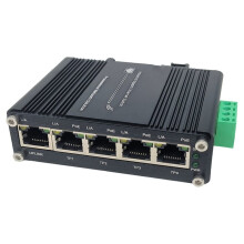 Industrial 5 Gigabit PoE Ethernet 12-48V 10/100/1000Mbps Ethernet Poe Hub 4xRJ45 PoE Port Din