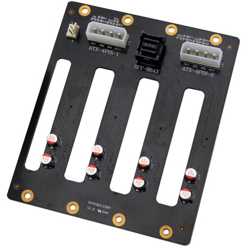 Server Backplane 4SAS 7+7+15Pin 8643 HDD Adapter SSD  Hard Disk 4pinX2 Voeding 3pin Fan Header Circuit 1