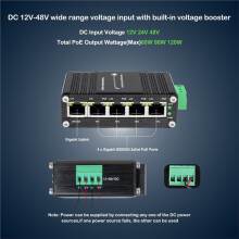 Industrieller 5-Port-Gigabit-PoE- Ethernet 12-48V 10/100/1000Mbps Ethernet- Poe Hub 4xRJ45 PoE-Port Din-
