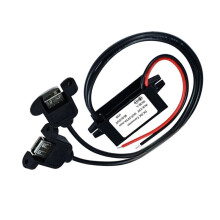 12V to 5V Power Converter - Dual USB Female with Mounting Tabs for Phone Charging Car Audio Radio Etc