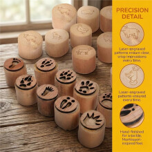 2 Sets Wooden Animal Track Stamps Stamps Animal Footprints Wood Stampers for Crafting, Scrapbooking, Card Making