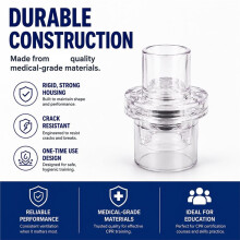 100 Pack CPR Training Valves,Disposable One-Way Replacement Valves with Filter-Individually Wrapped-Fits All Adult,Child