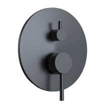 1set High-Capacity Shower Valve, Black-Round Dual-Function (with Flush-Mount Box),Bathroom Fittings
