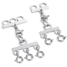 2pcs Necklace Layering Clasps 14K Gold Necklace Separator for Layering Connectors for Multiple Necklaces