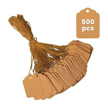 Brown Price Tags with String Attached 500 Pcs, Writable Tags for Gifts,Clothing, Jewelry and Small Business