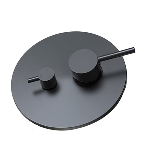 1set High-Capacity Shower Valve, Black-Round Dual-Function (with Flush-Mount Box),Bathroom Fittings 2