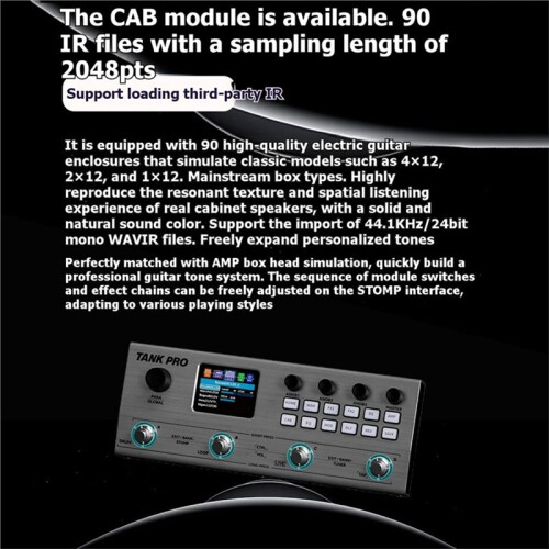 M-VAVE TANK PRO Multi Effects Guitar Pedal Processor AI Neural Network Modeling Guitar Comprehensive Multi-Effects Black 1