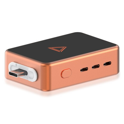 Full Charge Splitter Separator 140W Type-C Overcharge Protector with Automatic Power-Off Protection Orange