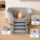 Adjustable Litter Box Step, Elevated Cat Ramp/Stairs with Filter Function, Anti-Tracking, Fits Automatic Litter Boxes 4