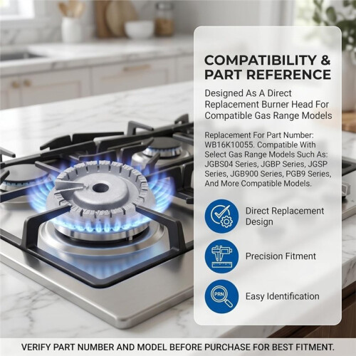 WB16K10055 Surface Burner  Replacement for GE Gas Range Burner  2-13/16 Inch 1