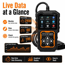 V601 OBD2 Scanner Diagnosetool Motorfehlercode-Leser & Code-Löscher mit Live-Datenstream O2-Sensortest