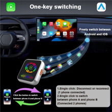 Wireless CarPlay Adapter 2-in-1 Android Auto Wired to Wireless Plug and Fast Stable Dongle