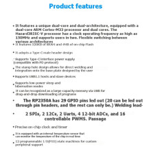 Waveshare RP2350-Zero-cm Utvecklingskort Dual-Core Dual-Architecture Castellated Modul med Inbyggd Type-C Hane Port