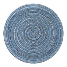 Gevlochten katoenen placemats, 38 cm hittebestendige placemats voor uw ronde tafel, wasbare polypropyleen matten die elegantie toevoegen aan elke