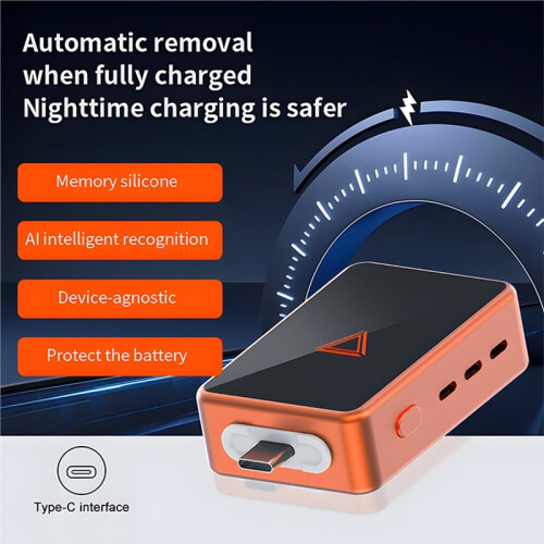 Separador de Divisor de Carga Completa 140W Tipo-C Protector de Sobrecarga con Protección Automática de Apagado Plata 2
