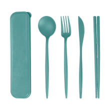 Trousse de couverts de camping avec étui, matériaux de haute qualité, design classique pour les amateurs de plein air et les étudiants, ensemble