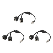 3X RJ45 Ethernet Splitter Cable,1 Male to 2 Female Ethernet Connector Cable Suitable Cat5, Cat6 LAN Adapter