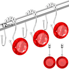 Crochets de rideau de douche de luxe en acier inoxydable, sculptés à la main et résistants à la rouille, lot de 12