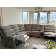 Lakeland Grey or Beige Music Electric Corner Recliner Sofa