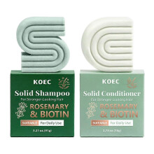 (1 Set) Rosemary & Biotin Shampoo and Conditioner Set - Strengthening, Thickening & Volumizing Shampoo, Conditioner Bar