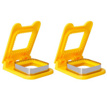 Metal Sandwich Cutter Sealer Square Sandwich Cutter Lunchbox för Barn Bento Box Gul