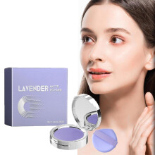(1Pcs) Candy Bella Chillab Lavender Matte Powder, Lavender Matte Powder Oil Control, with Powder Puff, Long-Lasting Makeup