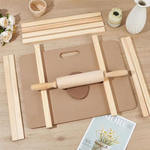 1 Set Ceramic Making Tools Pottery Clay Tools Pottery Clay Sculpting Modeling Tool Sets Wooden Rolling Pin for Sculpture 1