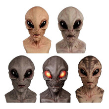 (D) 2024 Halloween Alien Mask Headwear Horror Masquerade UFO Space Props Accessories