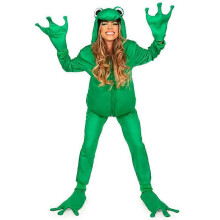 (S) Adult Animal Halloween Carnival Outift Green Frog Costume for Women