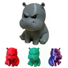 (A4) 3D Printed Cute Hippo Figurines Hippopotamus Sculpture Desk Decoration Miniature Tabletop Statue