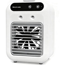 Portable Evaporative Air Cooler 500ml Water Tank Desktop Cooling Fan Low Power Personal Air Cooler for Home Office Camping Car White