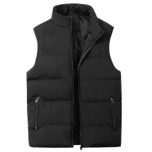 (S, black) Men's Lightweight Packable Puffer Down Vest Sleeveless Quilted Jacket Coat