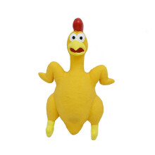 (yellow) Durable Squeaker Dog Toy - Tough Chewy Chicken-Themed Plaything Dental Health & Interactive Fun for Pets